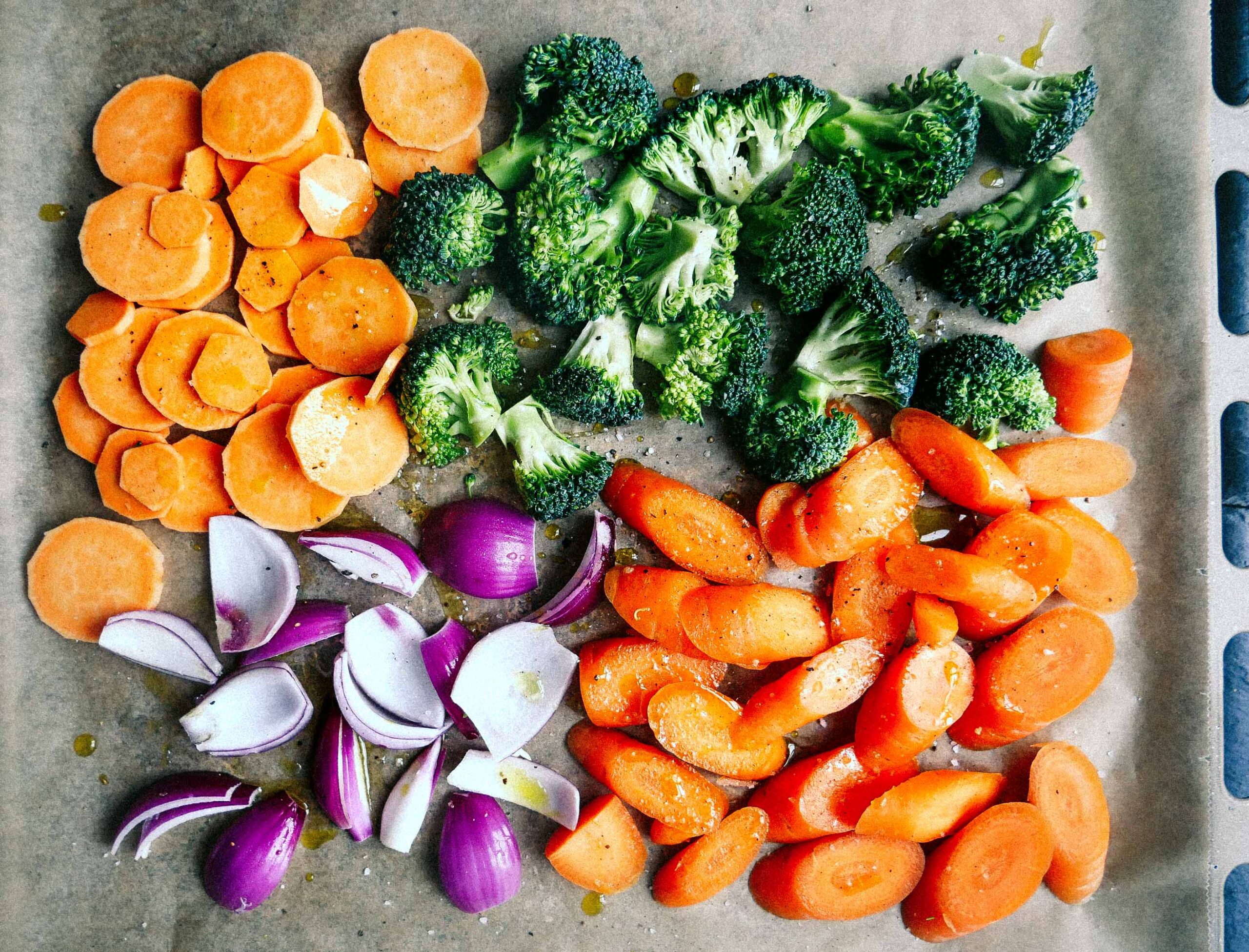 colorful vegetables ready for the oven