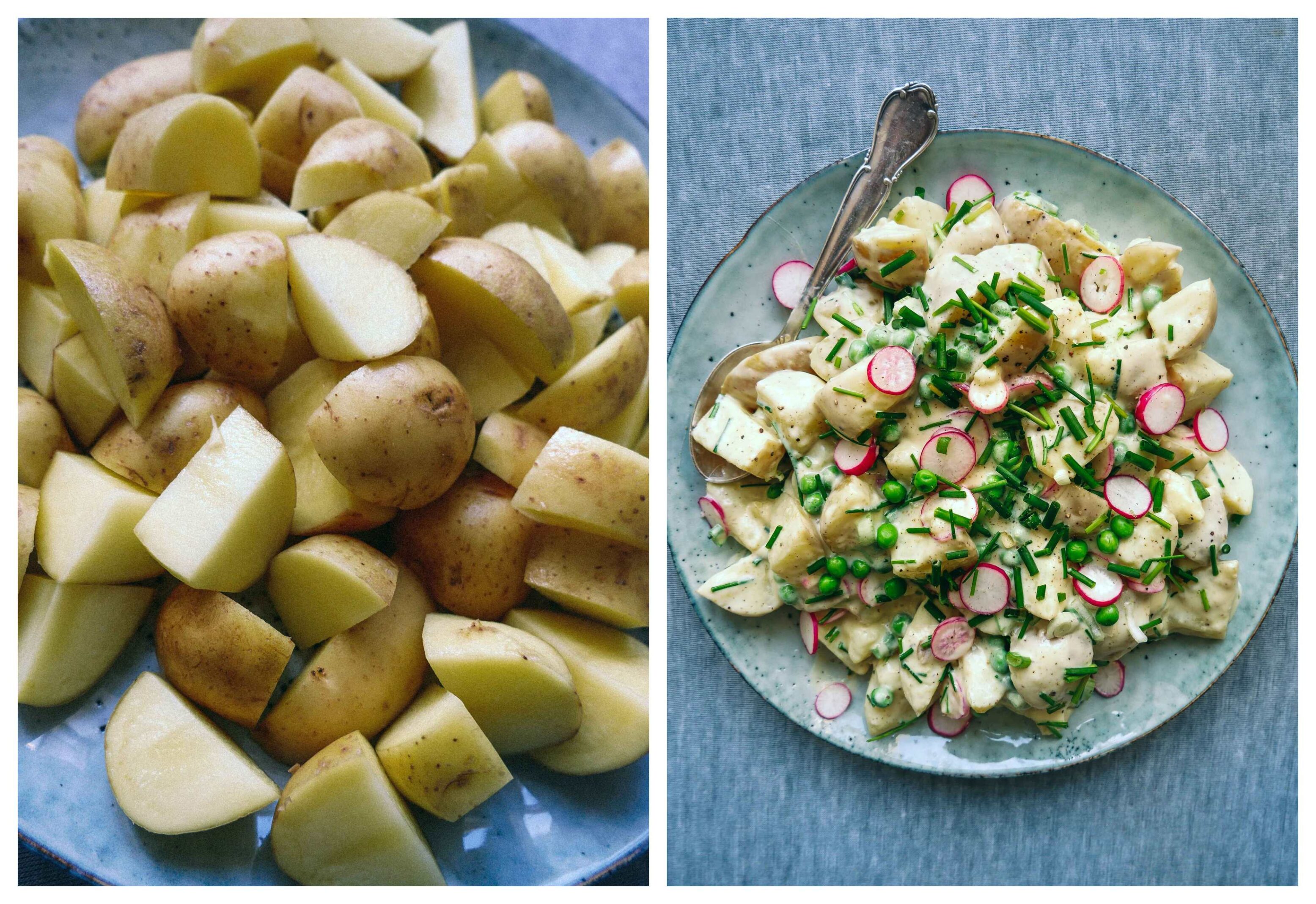 potato recipe with soy cream and vegetables