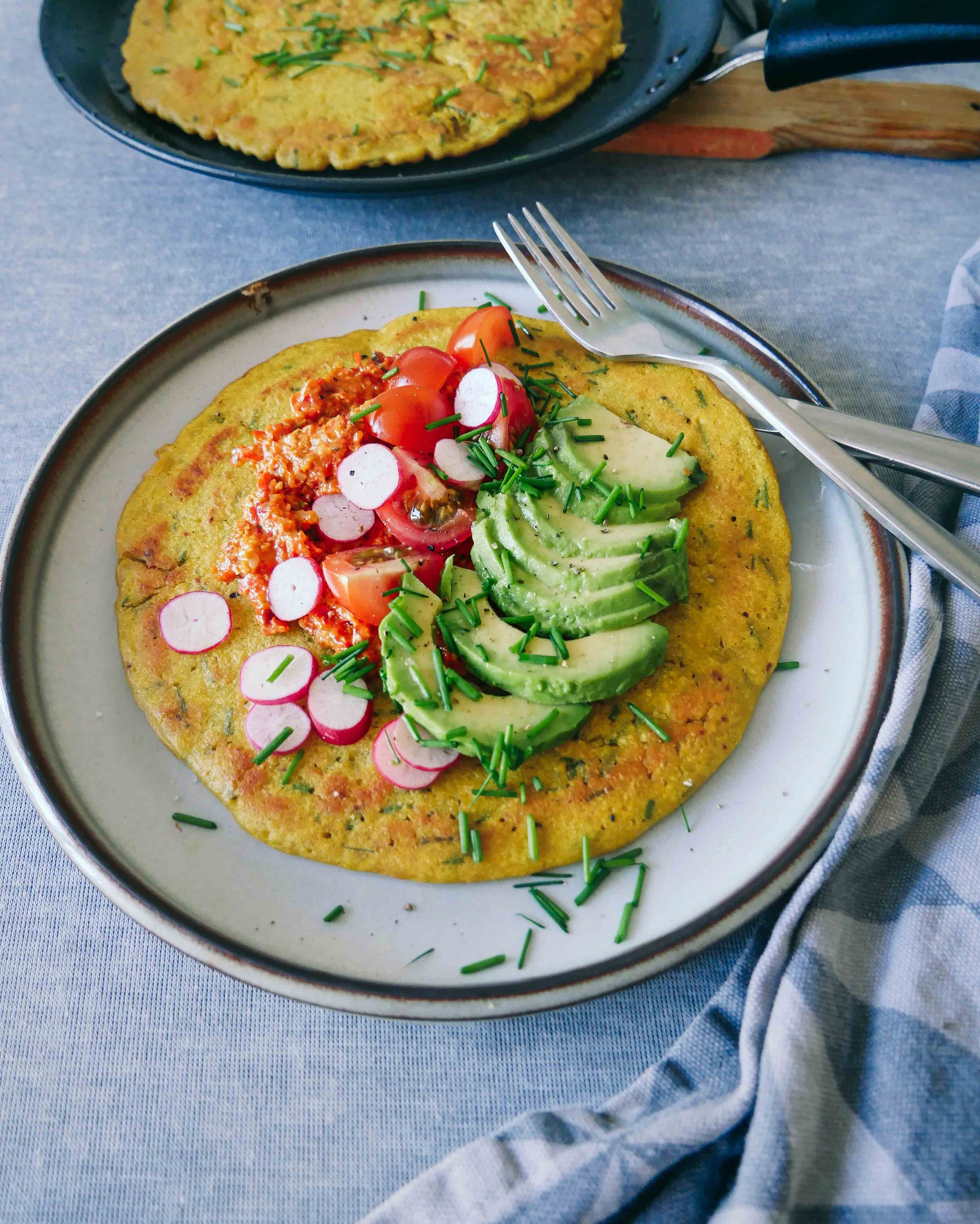 vegan pancakes with chickpeas