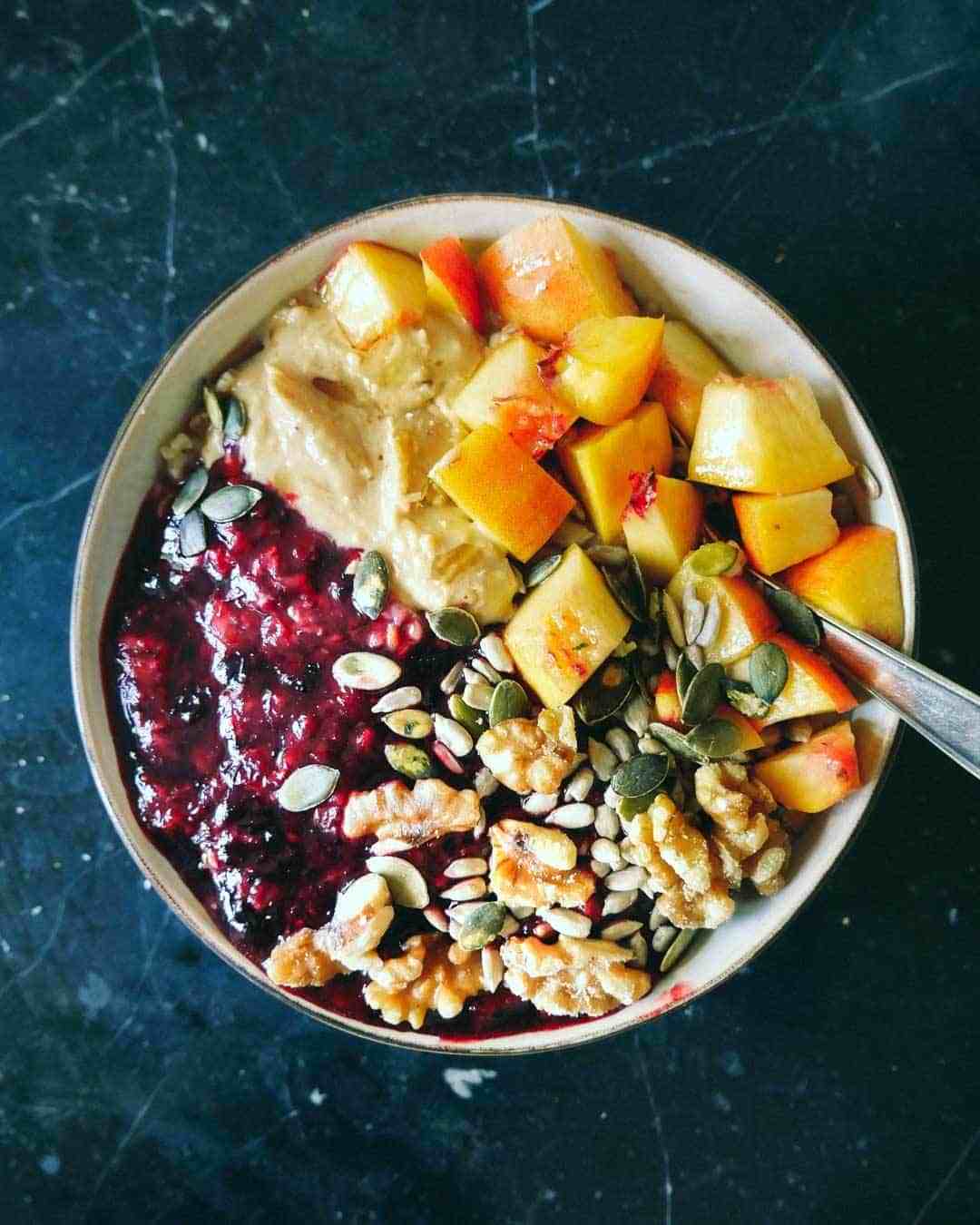 porridge with berry compote